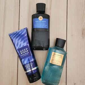 Bath & Body Works Set: Deep Ocean, Eau So Navy, Atlantic